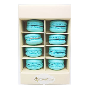 Macarons 8 stuks Baby Blauw in luxe doosje - Macaronstore.nl