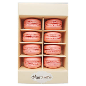 Macarons 8 stuks roze in luxe doosje - Macaronstore.nl