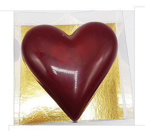 Valentijnshart 200 gram melkchocolade Rood Brievenbuspost - Macaronstore.nl